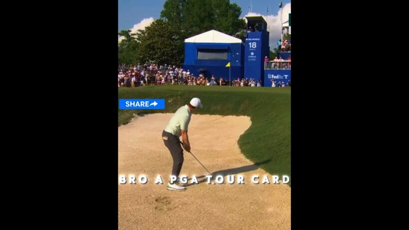 A Bunker Shot For His Brother's Card