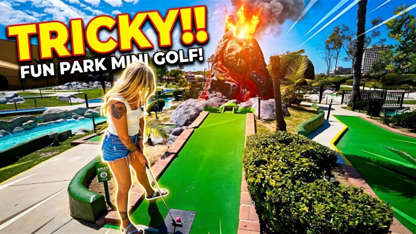 This Fun Park Mini Golf Course is TRICKY!