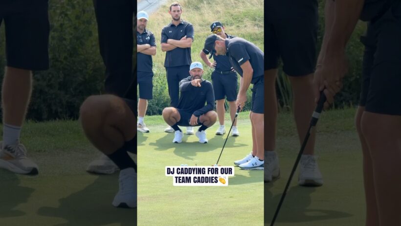 Role reversal at JCB. The caddies had DJ on the reads for a change 😂