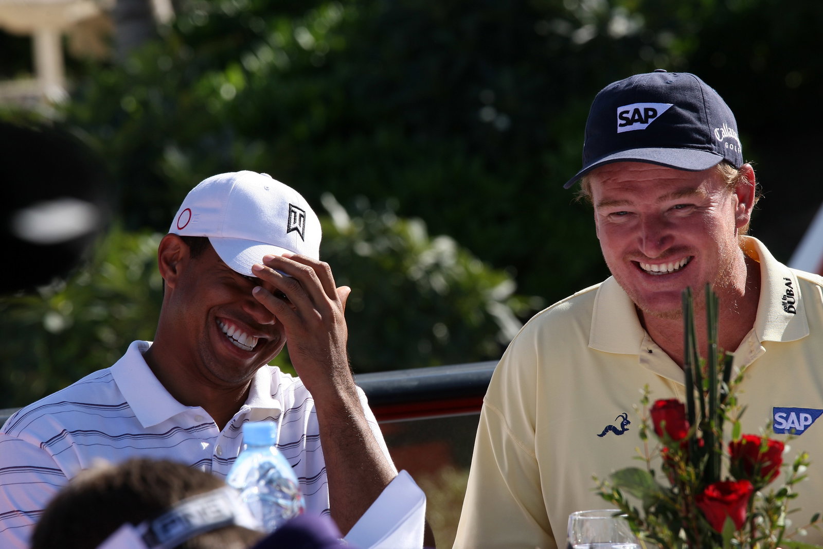 Ernie Els and Tiger Woods