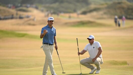He’s a links-golf rookie. And he leads the Open Championship