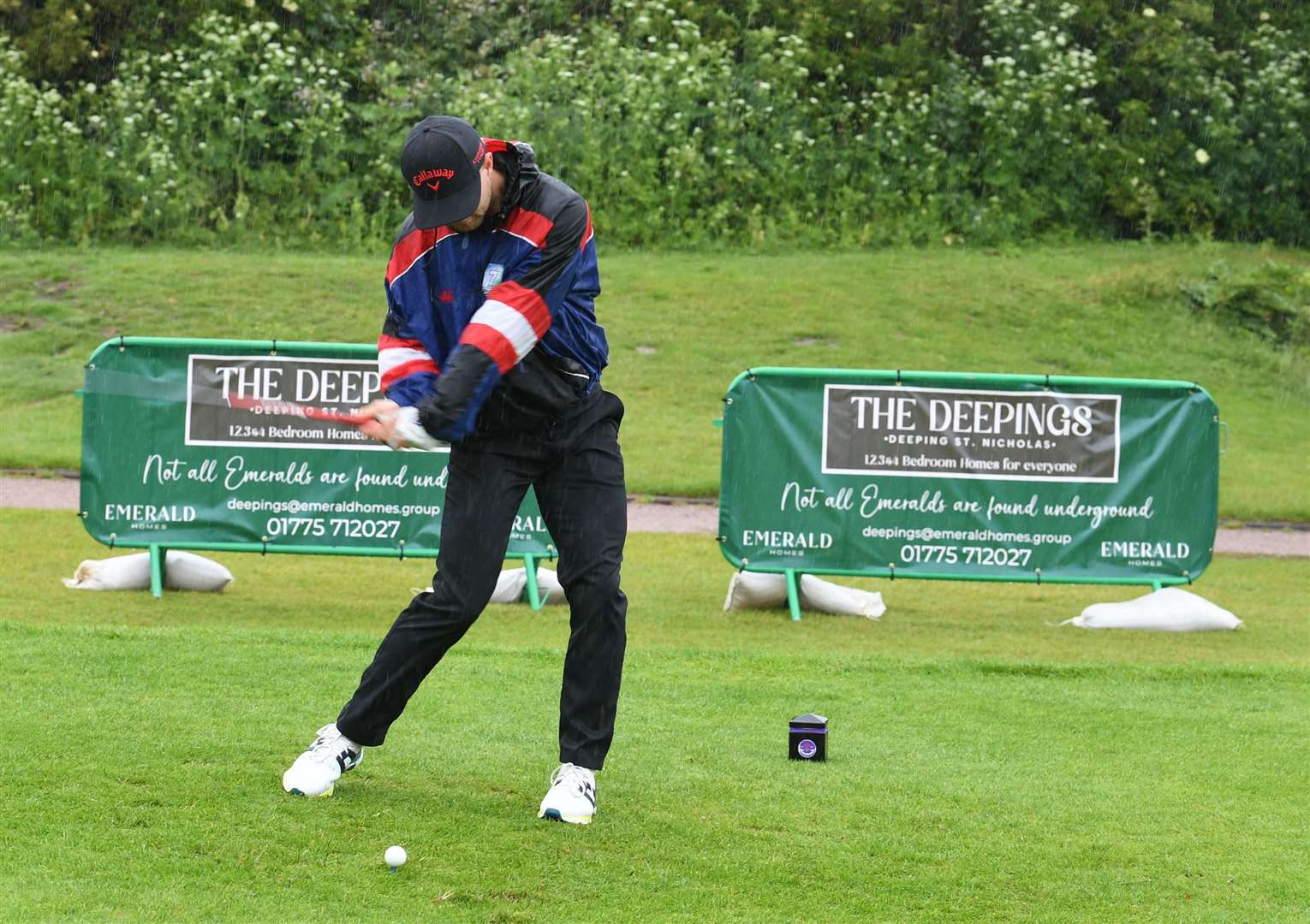 Rugby Club captain Willis Ingleby teeing off.