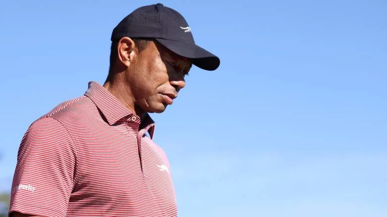 Tiger Woods looks on during the final round of The Genesis Invitational.