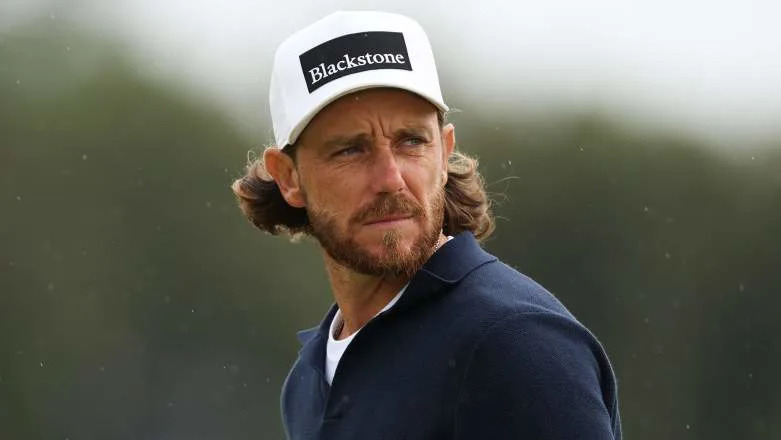 Tommy Fleetwood looks on during a practice round prior to the Genesis Scottish Open 2026.