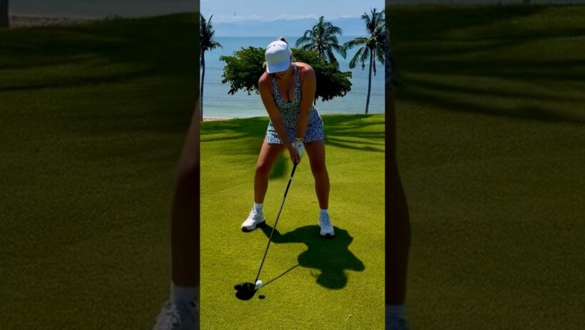 Amazing Golf Swing you need to see | Golf Girl awesome swing | Golf shorts | GABI POWEL