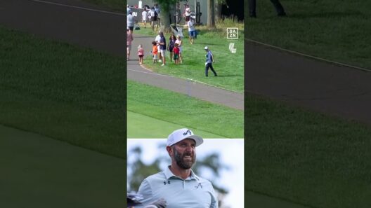 An interesting hole for Dustin Johnson but he secured a birdie 😳 #LIVGolf