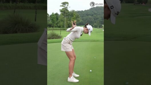 Her pre-tee shot warm-up routine