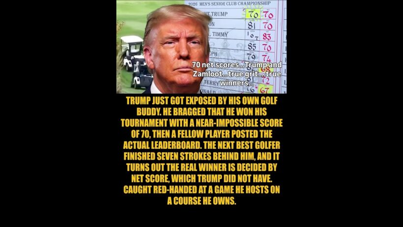 BREAKING: Trump caught inflating his golf score at his own tournament after a player posts the...