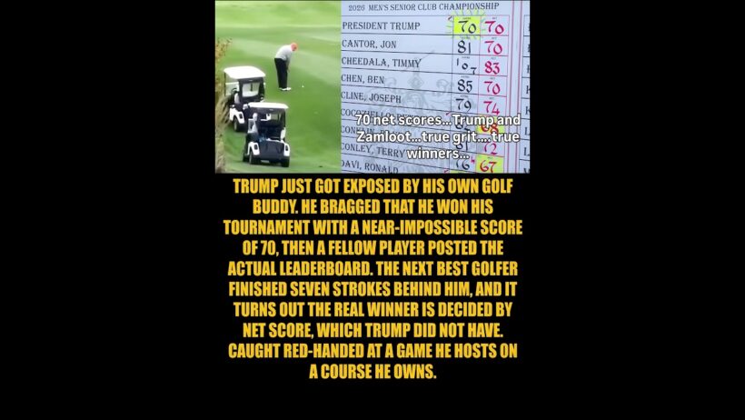 BREAKING: Trump caught inflating his golf score at his own tournament after a player posts...