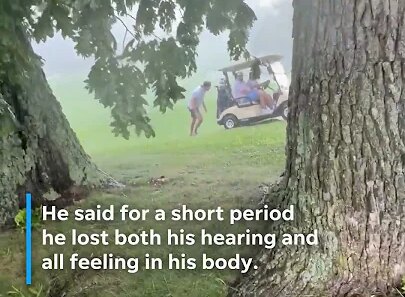 Golfer records himself being struck by lightning - YouTube