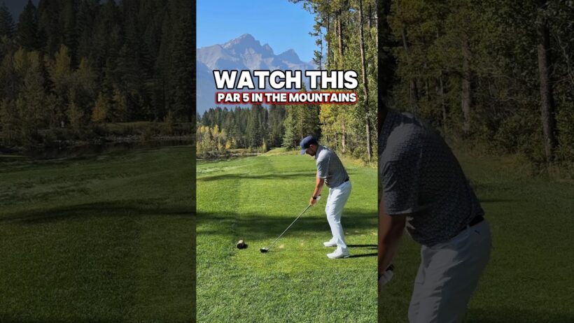 Beautiful Par 5 in the Mountains ⛰️ #golf #golfcourse #mountains #golfvlog