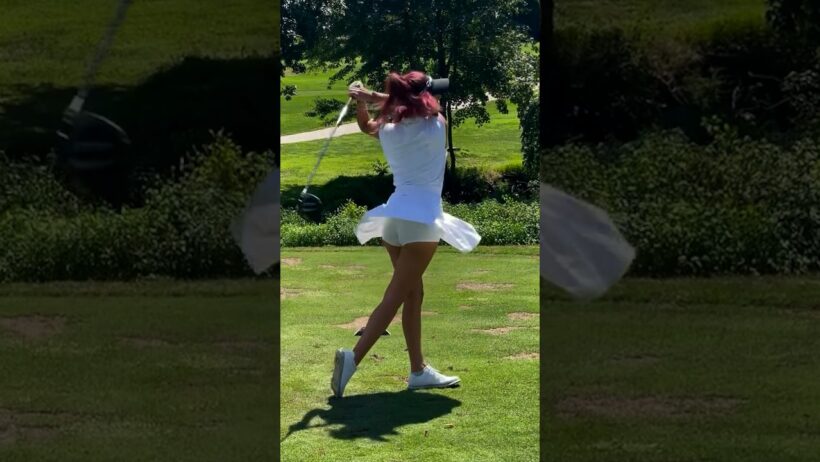 Amazing Golf Swing you need to see | Golf Girl awesome swing | Golf shorts | Waiyi Chan
