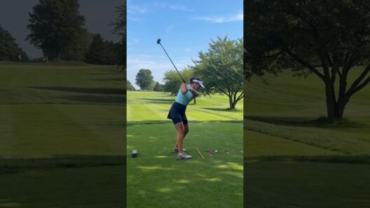 That ponytail snap shows just how much speed was in this swing  ⚡⛳ #golf #shorts