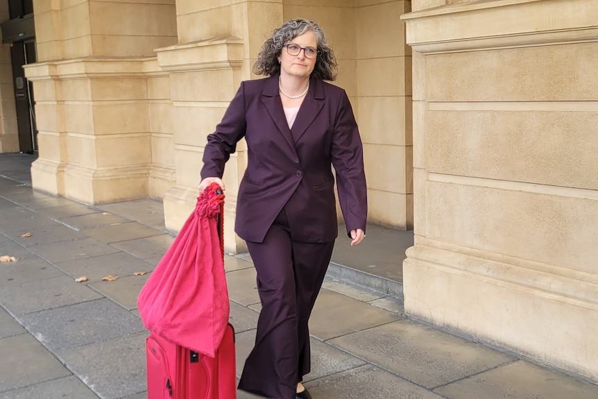 A lawyer outside an Adelaide court.