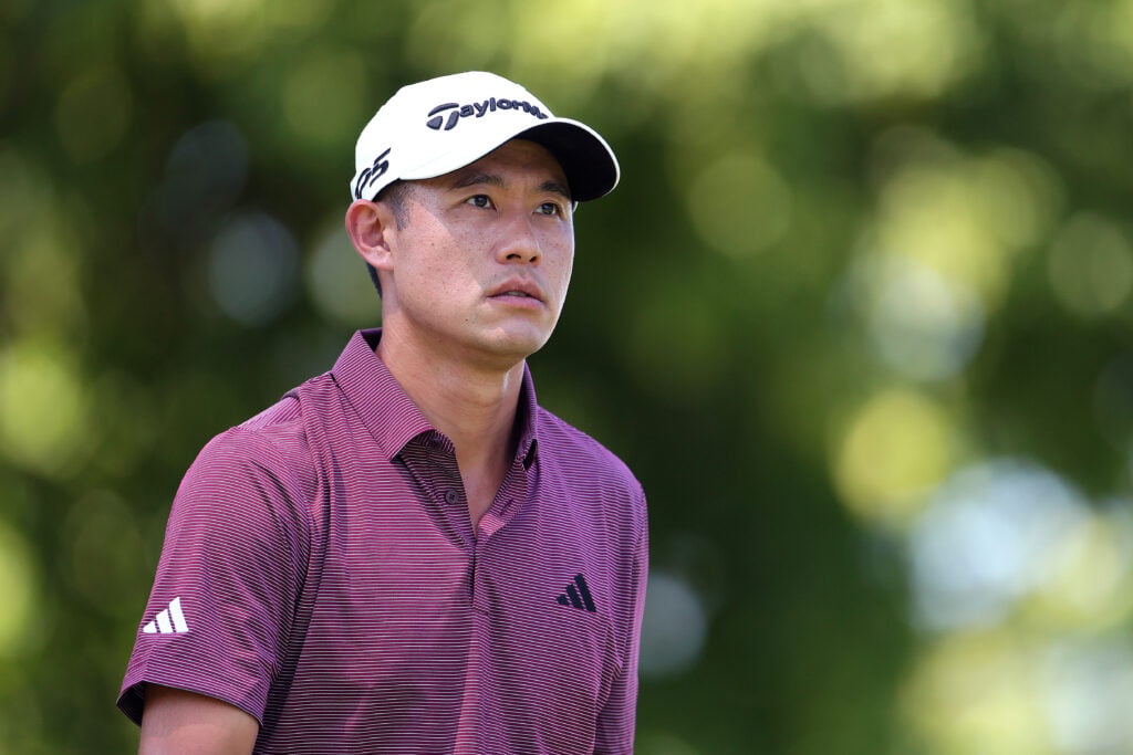 Collin Morikawa in action during the second round of the BMW Championship 2026 at Bellerive