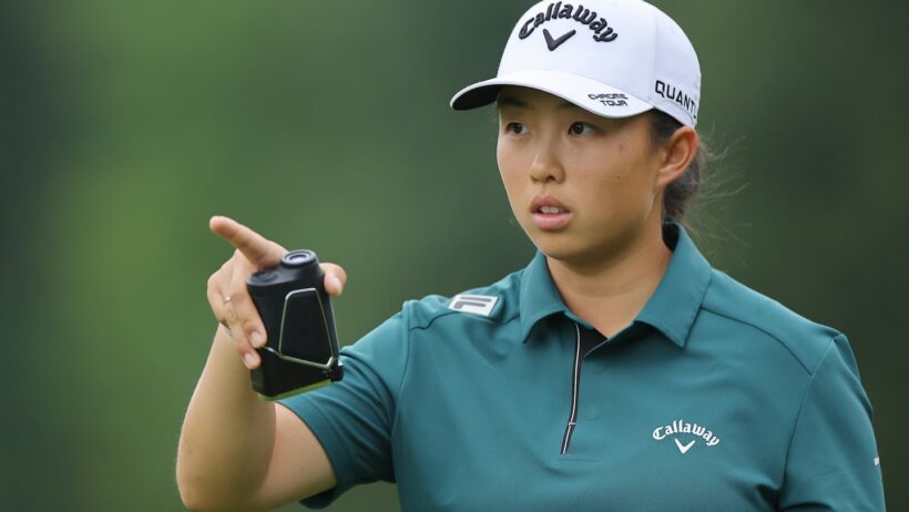 Ruoning Yin remained focused Friday while shooting a 7-under 65 in the second round of the FM Championship at TPC Boston on Friday.