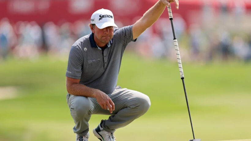 Lucas Glover ripped his shoes off on the green at the 3M Open after a complaint about his spike marks in apparent protest