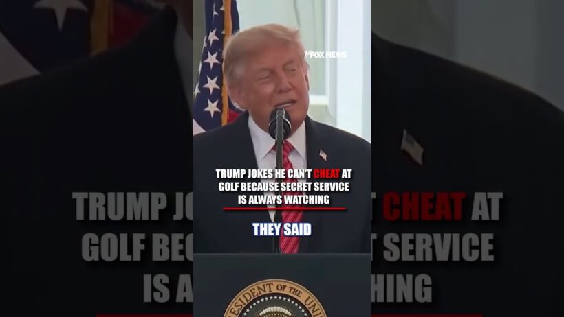 'I CAN'T CHEAT': Trump laughs off golf cheating allegations #trump #shorts #golf #donaldtrump