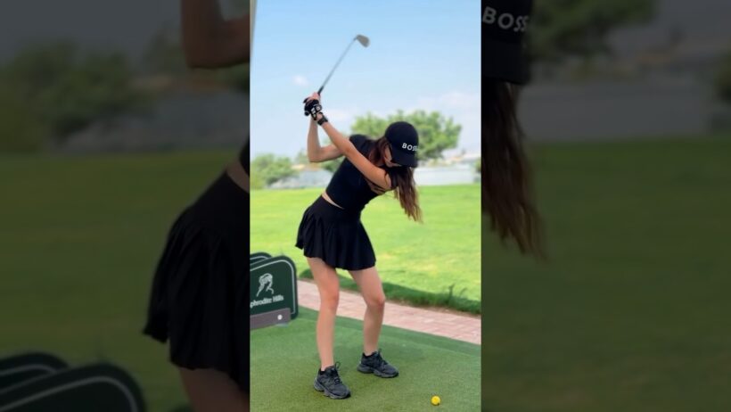 Amazing Golf Swing you need to see | Golf Girl awesome swing | Golf shorts |