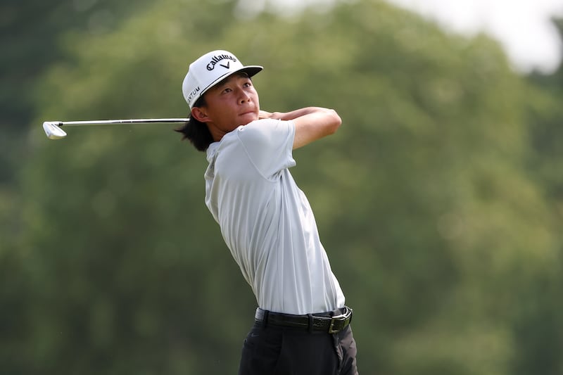 Ethan Fang at Merion Golf Club in Ardmore, Pennsylvania. Photograph: Isaiah Vazquez/Getty Images