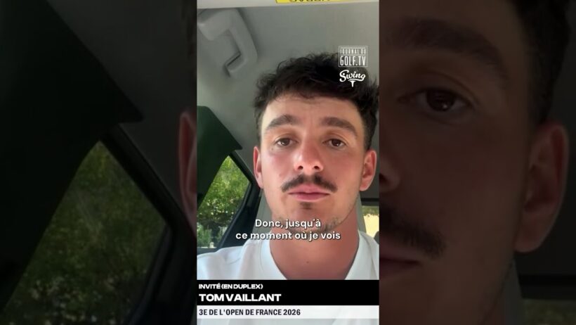 Le soulagement de Tom Vaillant quand la balle est tombée sur le green au 18 🙌