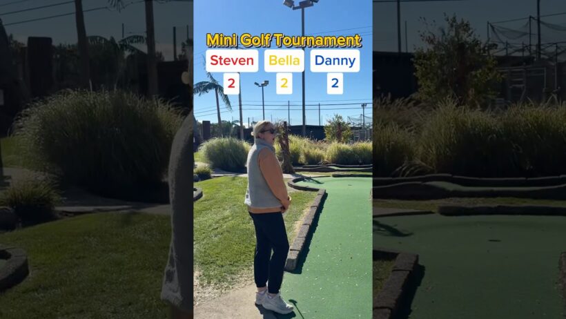 Mini Golf Tournament #2 (Hole 2) BELLA’S BACK!! #minigolf #minigolfing #golf #viral #puttputt