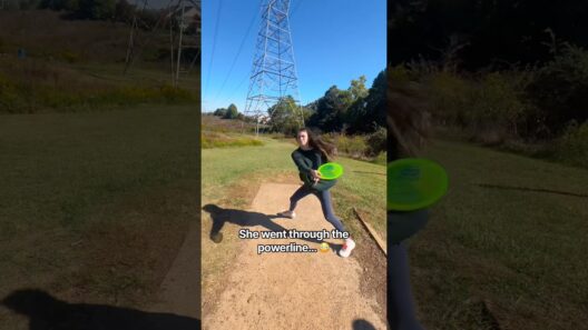 The wind carried it through the powerline! 😮 #discgolf #frisbee #golf #golfgirls #discgolfgirls