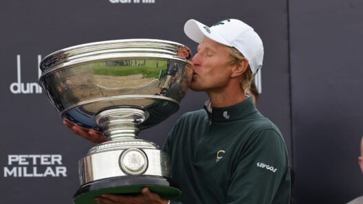 Adrian Meronk of Poland with his trophy after winning the Alfred Dunhill Links Championship 2026 at the Old Course at St Andrews. Pic: Steve Welsh/PA Wire.