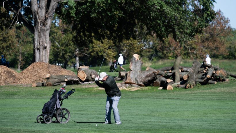A federal judge is considering additional restrictions on President Donald Trump’s plans to overhaul a historic golf course in Washington, D.C., after the government cut down hundreds of trees there.
